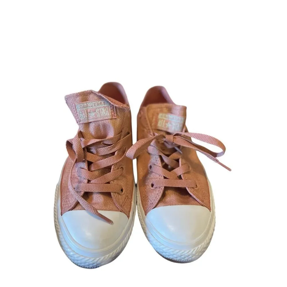 Converse Juniors Pink With Sparkles Chuck Taylor All-Star OX Sneaker Shoe Size 3